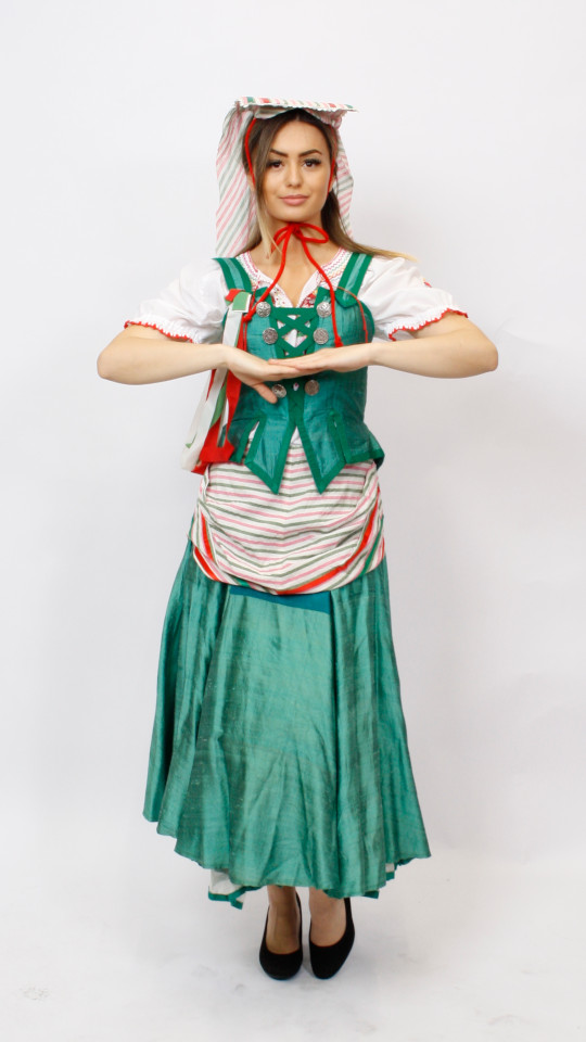 Italienische Tracht – Damen – Grün (Mieder, Rock, Bluse und Haube) mieten