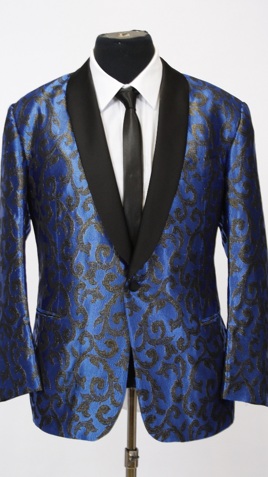 90er Jahre – Smoking Outfit – Herren – Brokat (Smokingjacke, Hose, Hemd und Krawatte) miet