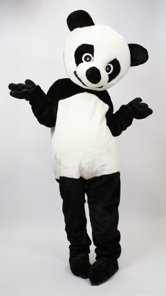Panda – Bär Outfit (Overall, Kopf, Gamaschen und Handschuhe) mieten