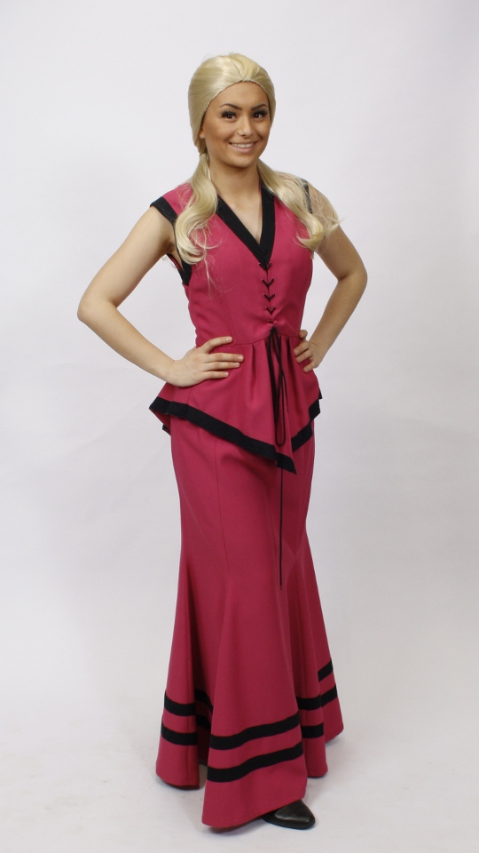 Gallierin Outfit Pink (Weste und Rock) mieten