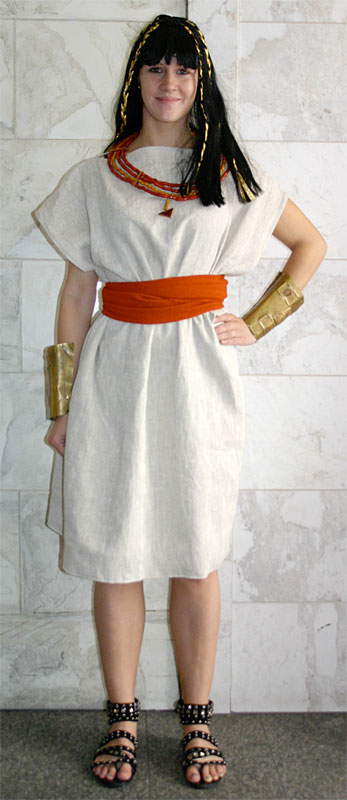 Inka Kriegerin Outfit – Weiß (Kleid, Schärpe, Kette und Armschienen) mieten