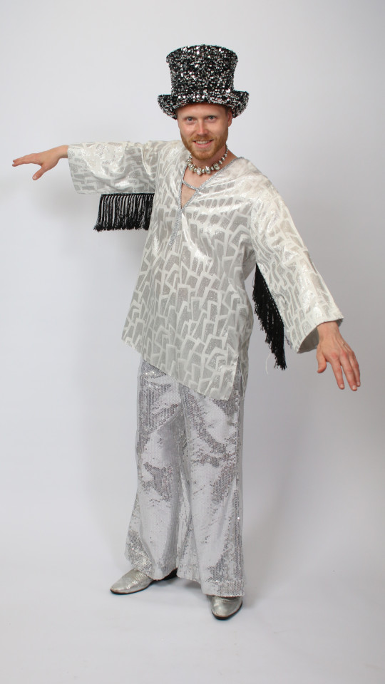 Space Outfit 1 (Hemd, Hose, Glitzerzylinder) mieten