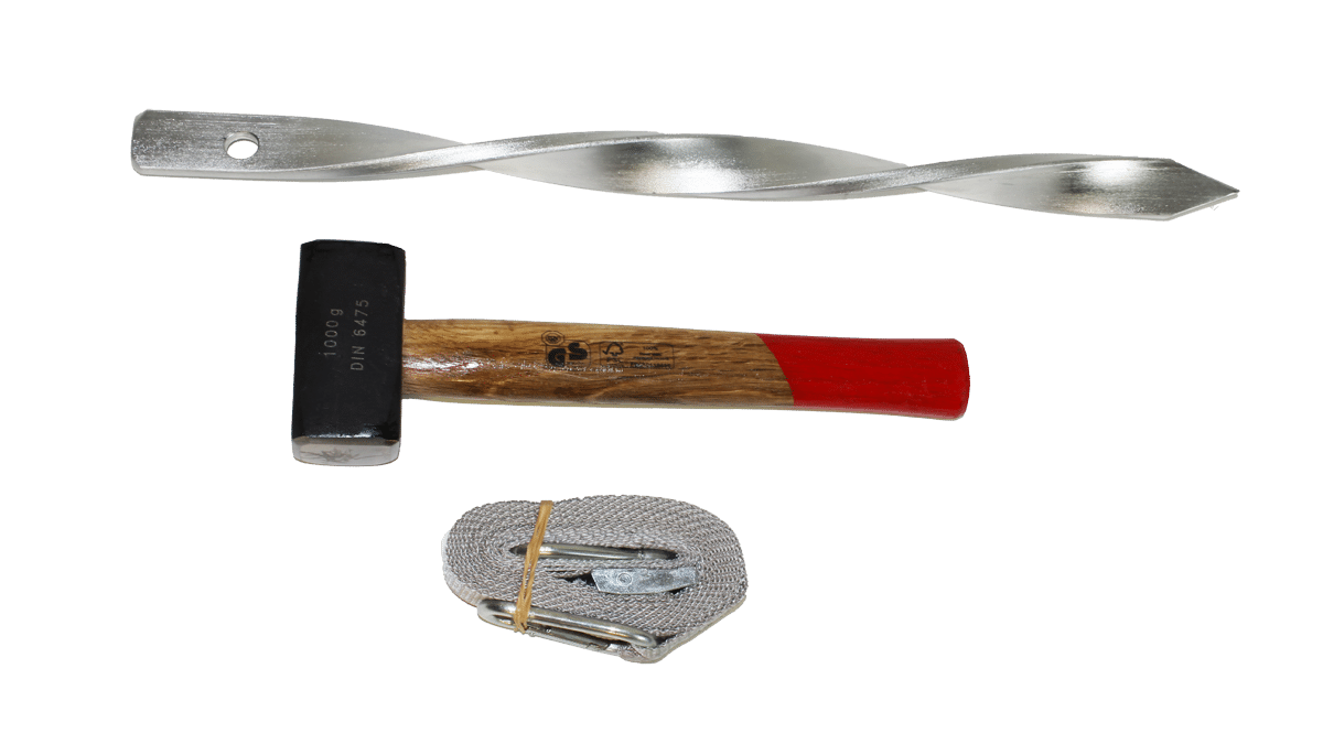 Master Tent – Befestigungskit Profi 4 | 4x Hering, 4x Spanngurt, 1x Hammer mieten mieten