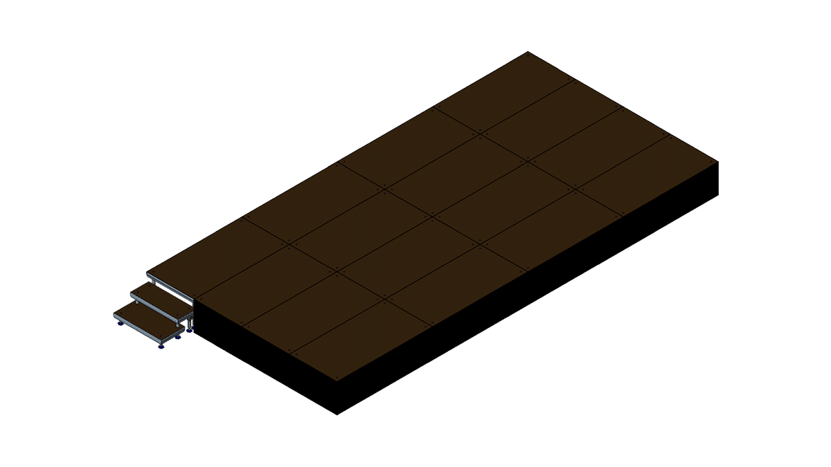 Bühne 8m x 4m x 0,60m Höhe inklusive Treppe mieten bei Tecstage