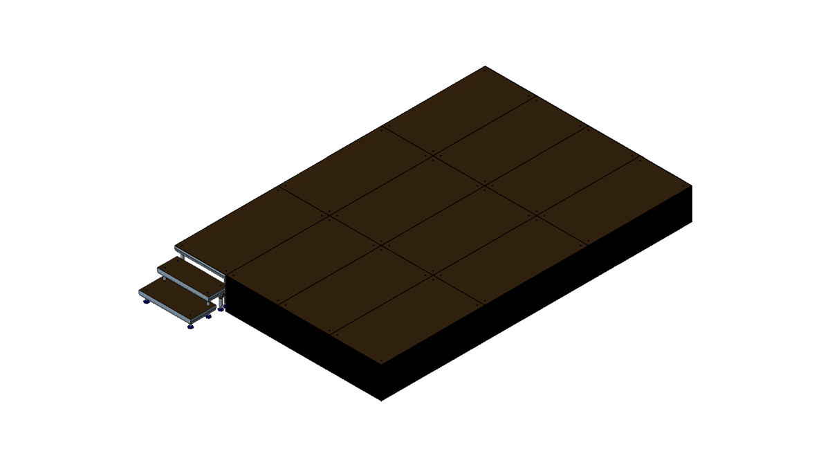 Bühne 6m x 4m x 0,60m Höhe inklusive Treppe mieten bei Tecstage