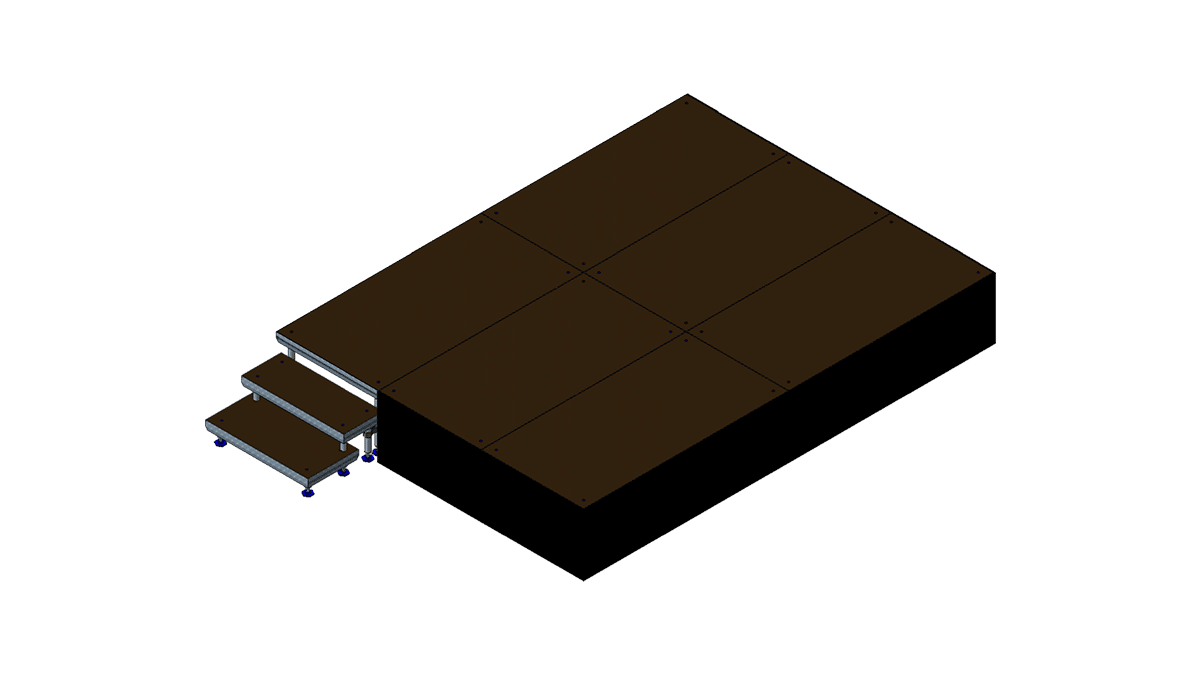 Bühne 4m x 3m x 0,60m Höhe inklusive Treppe mieten bei Tecstage