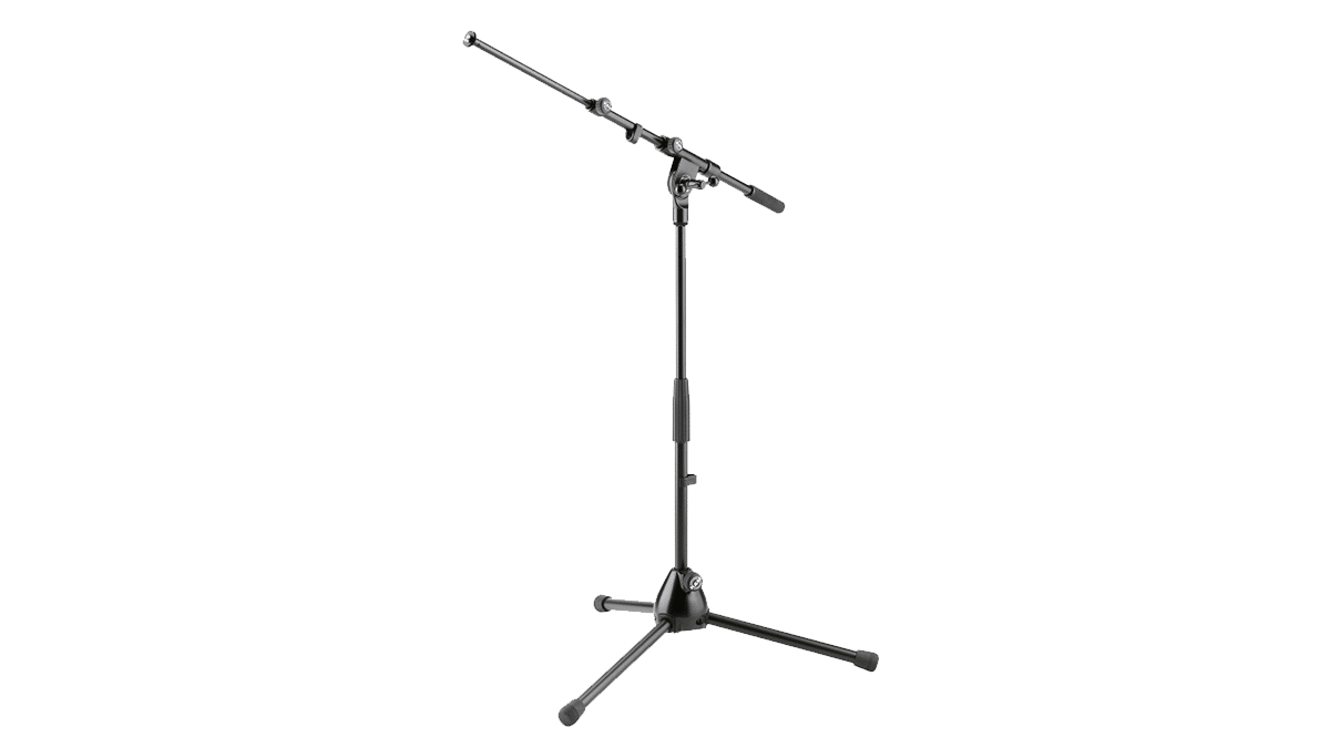 K&M 259B Mikrofonstativ halbhoch, schwarz, 42,5–64,5 cm, mit Schwenkarm mieten mieten bei Tecstage