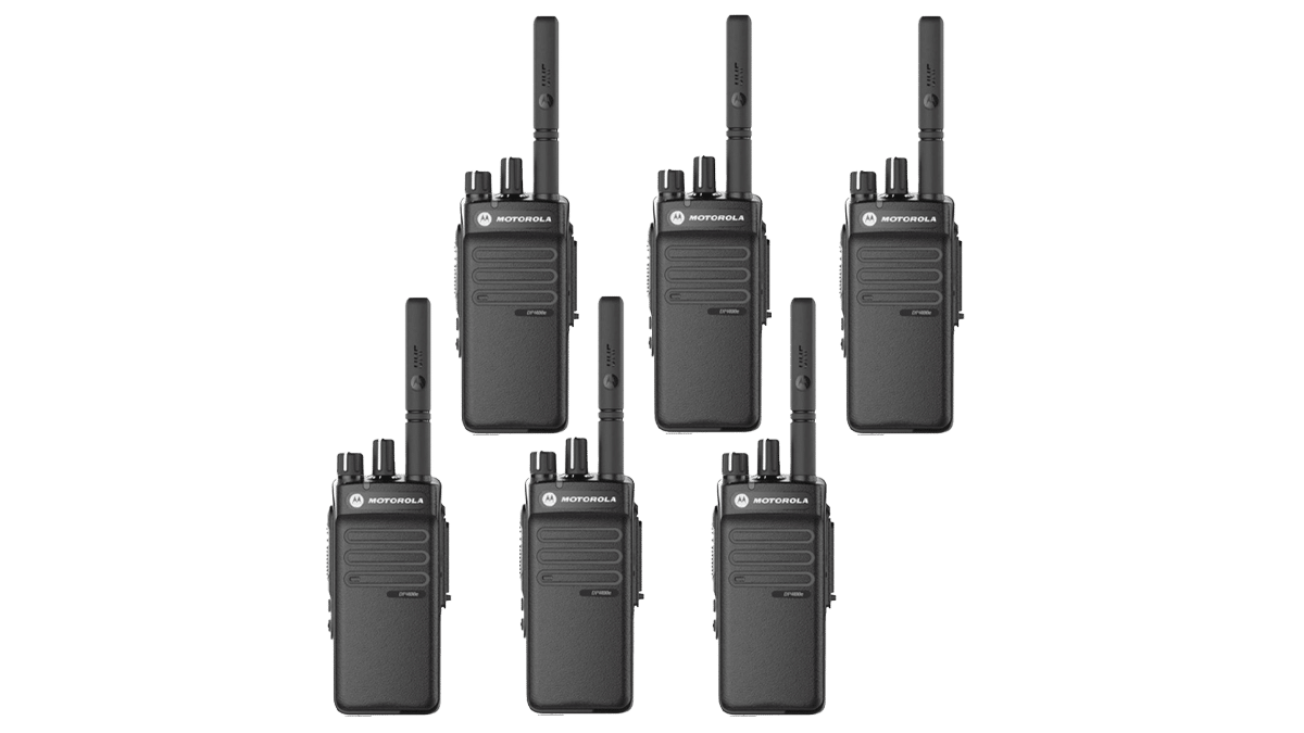 Motorola – Handfunkgeräte Digital 6-er Set 8 Kanäle mieten bei Tecstage