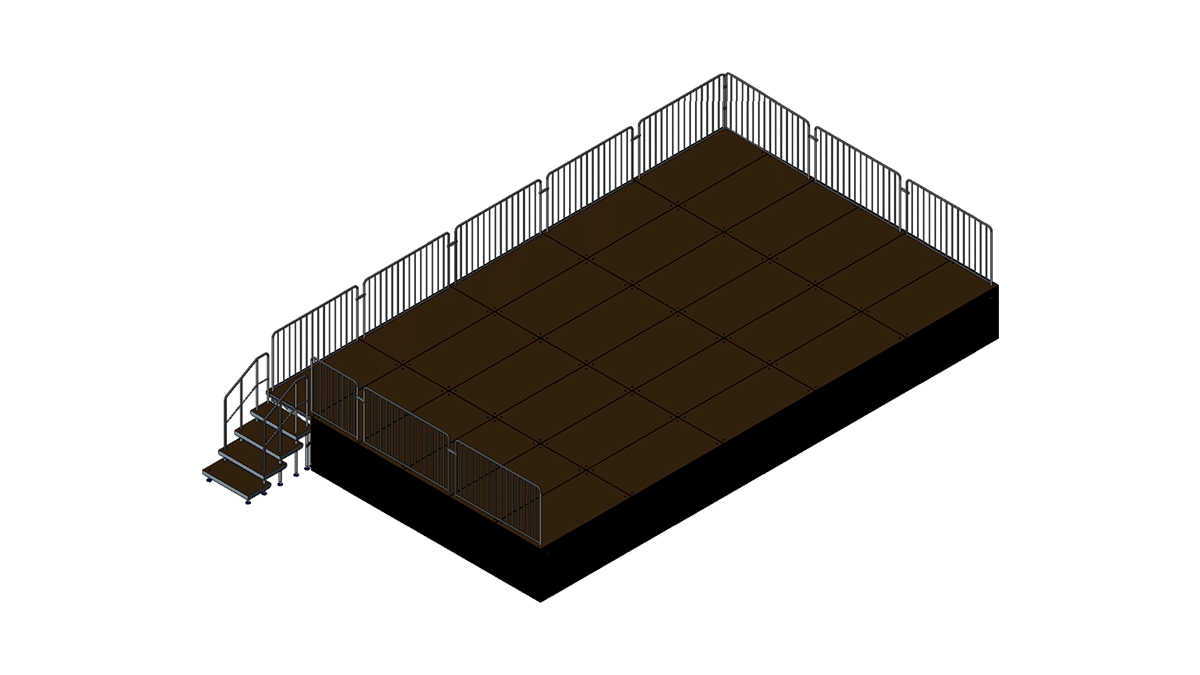Bühne 10m x 6m x 1,00m Höhe inklusive Treppe mieten bei Tecstage
