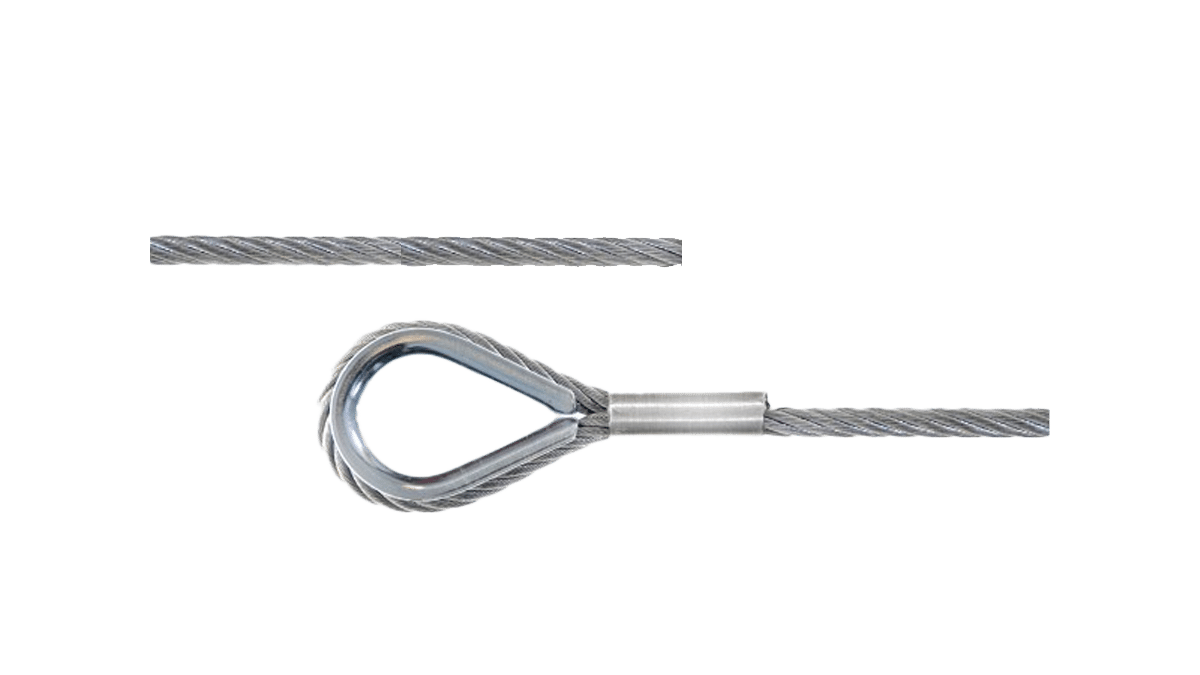 Stahlseil – 2m / Ø 8mm / Anschlagseil einseitige Kausche 35mm / schwarz mieten mieten bei Tecstage