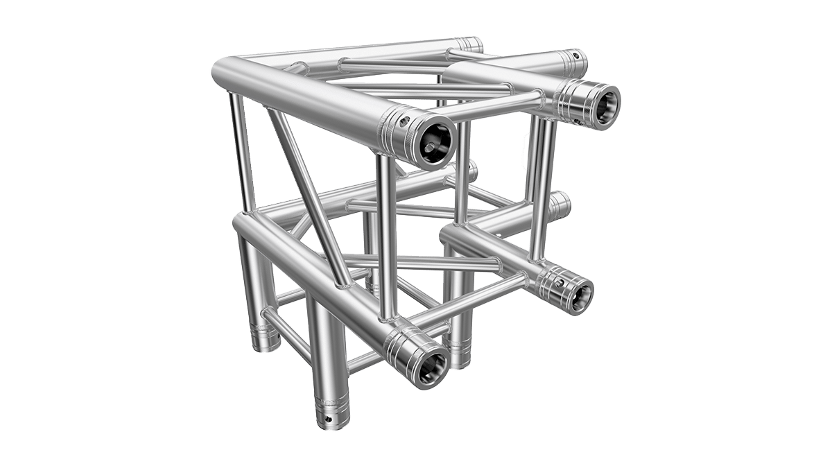 Global Truss – F34 Ecke 3-Weg C30 90° mit Abgang mieten bei Tecstage