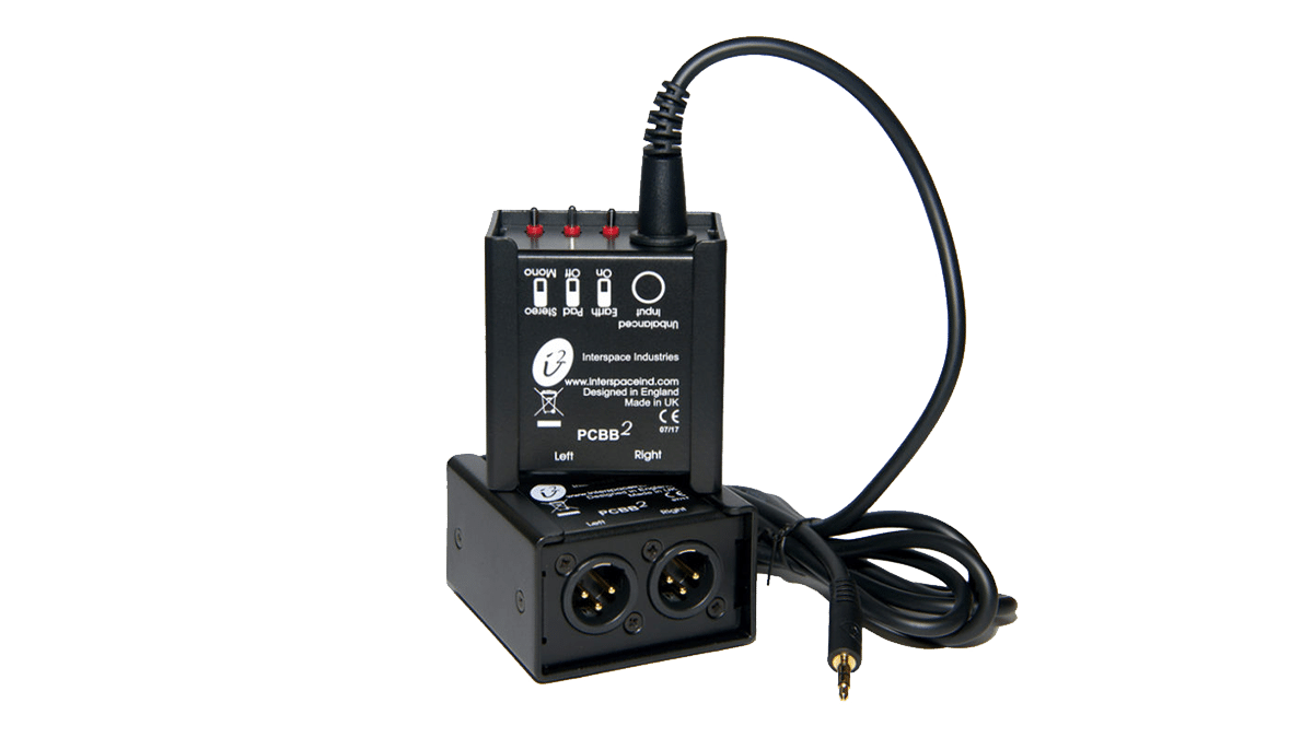 Interspace – PC Bal Box, DI-Box, 3,5mm stereo Mini Klinke- 2 male XLR mieten mieten bei Tecstage