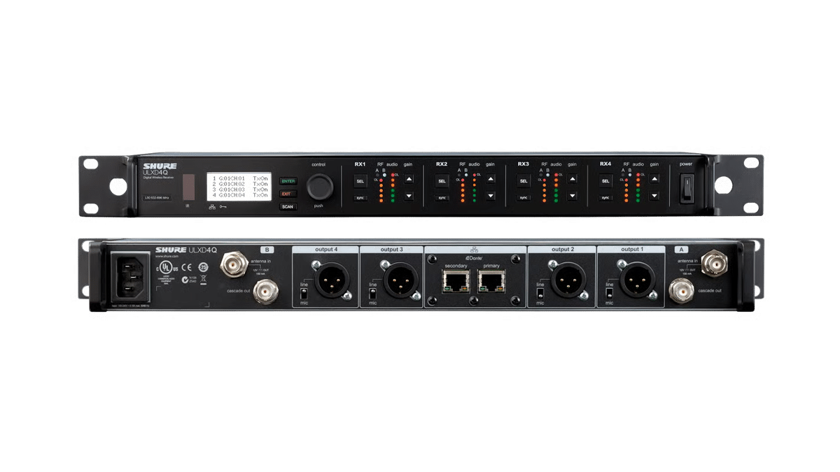 Shure – ULXD4Q-H51 Vierfachempfänger 534 – 598 MHz mieten bei Tecstage