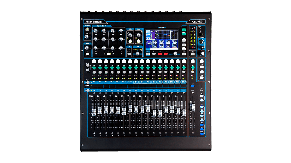 Allen & Heath QU-16C Digitalmischpult, 16x Mono, 3x Stereo, 4x Stereo-FX mieten mieten bei Tecstage