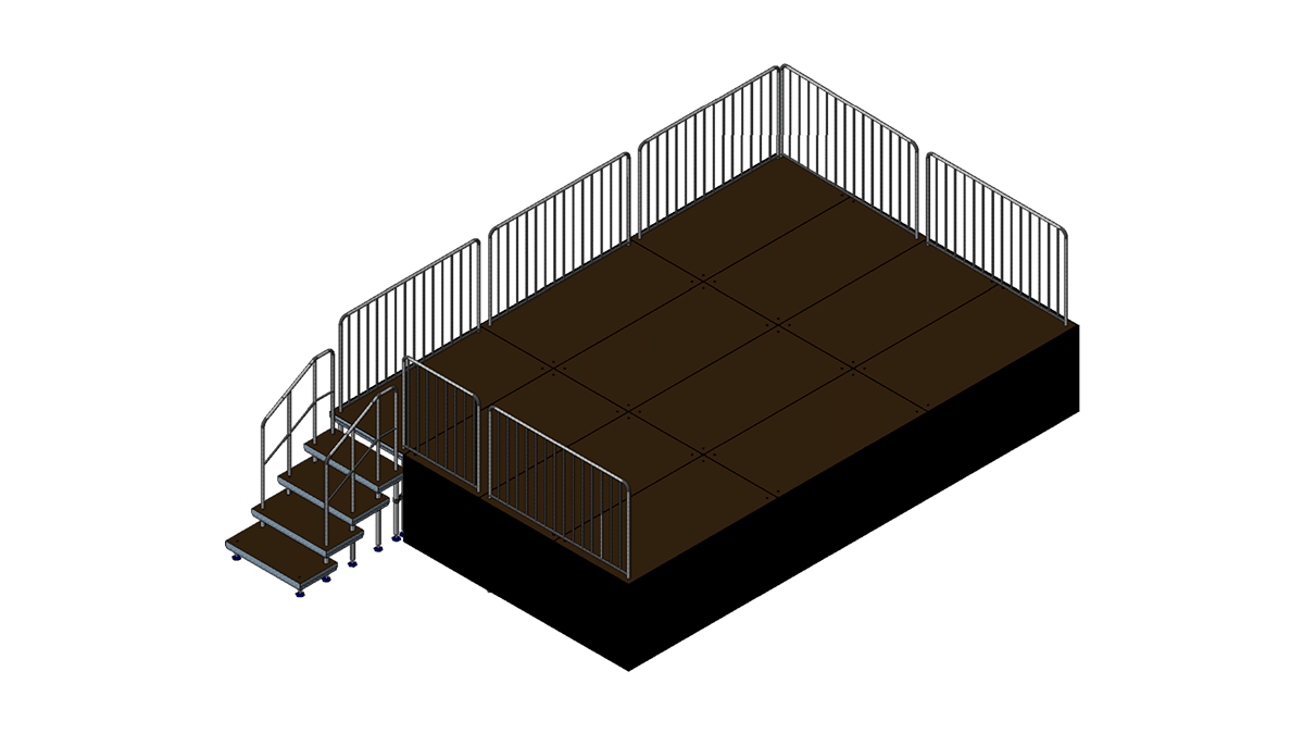 Bühne 6m x 4m x 1,00m Höhe inklusive Treppe mieten bei Tecstage