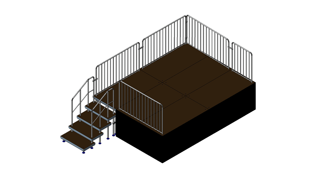 Bühne 4m x 3m x 1,00m Höhe inklusive Treppe mieten bei Tecstage