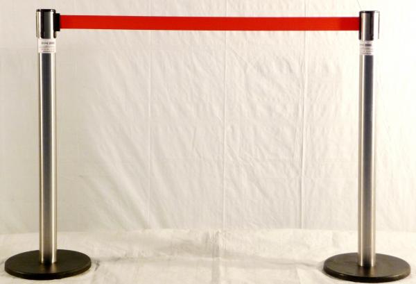 Personenleitsystem mieten - Tensator / Absperrpfosten mit Gurt, Edelstahl – 2