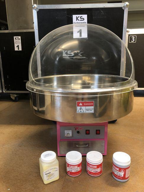 Zuckerwattemaschine mieten – Edelstahl Zuckerwatte-Maschine für Feste