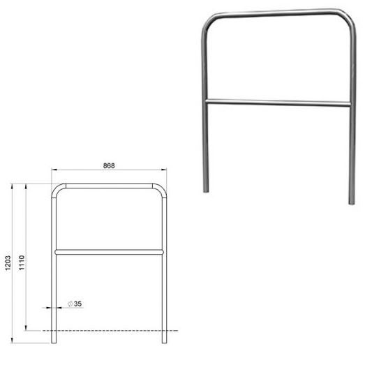 Bühnengeländer mieten - Aluminium-Geländer für Bühnenpodeste, 1 m