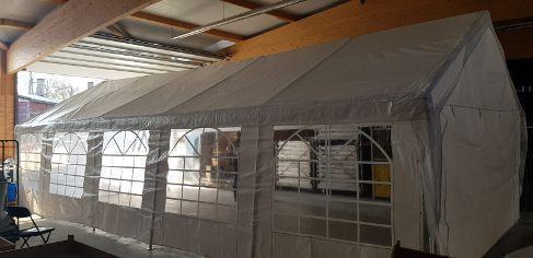Zeltpavillon 10 x 5 m mieten – wasserdichtes Schnellaufbauzelt / Partyzelt / Festzelt