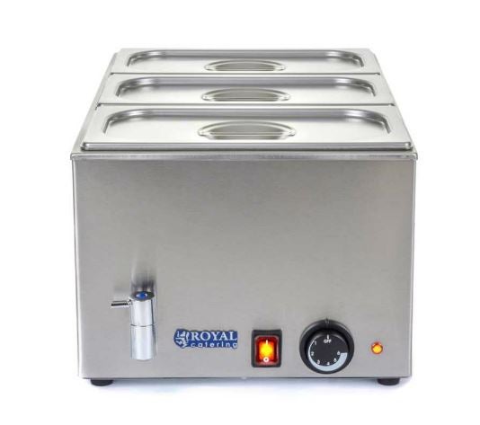Bain-Marie mieten – Wasserbad-Wärmetheke 1/3 GN Edelstahl, 3 Behälter, bis 95 °C