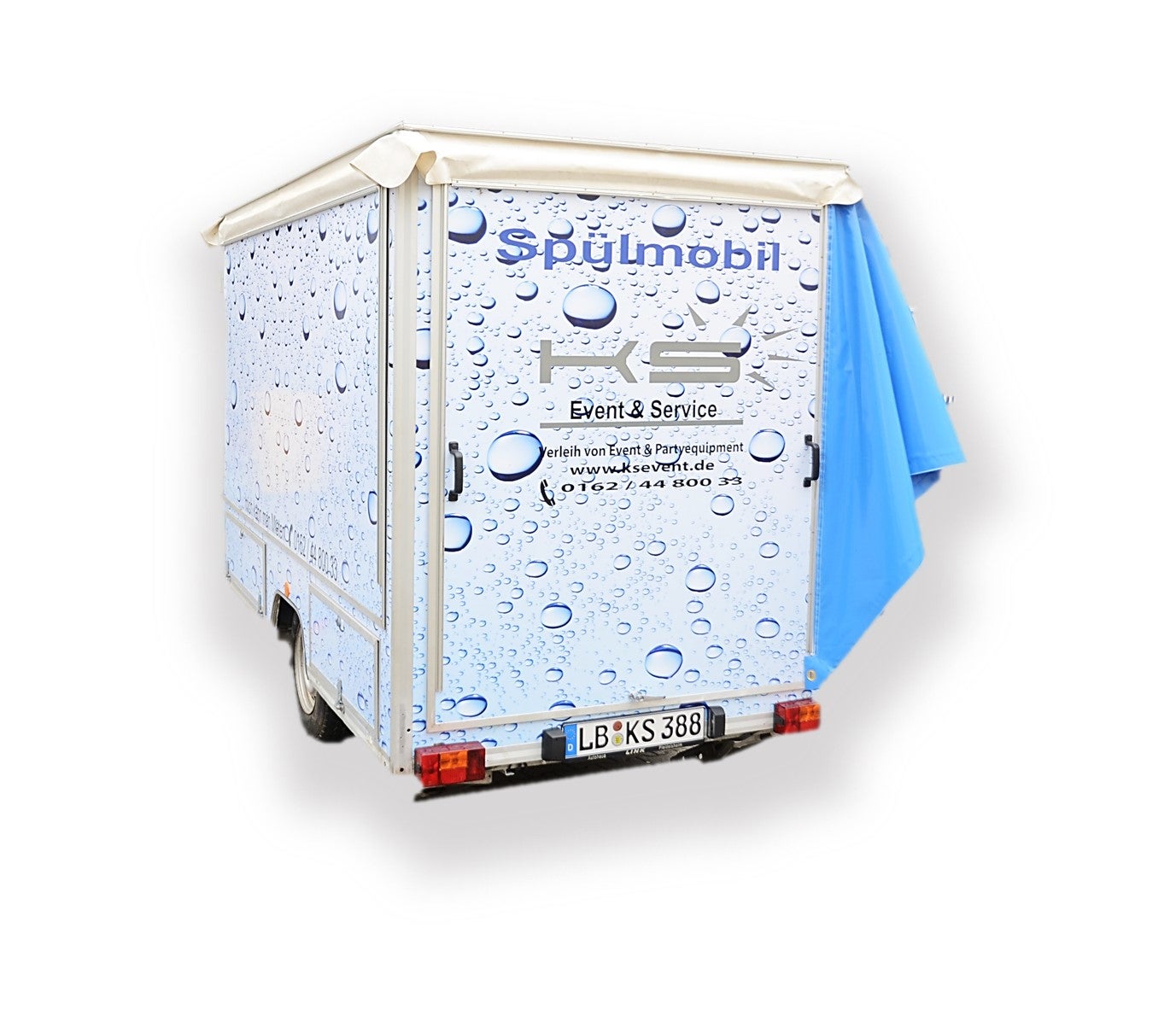 Spülmobil mieten – Geschirrspülanhänger mit 2 Bereichen, komplett Edelstahl