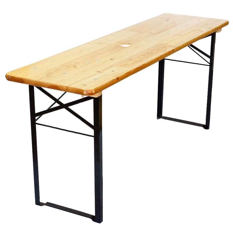 Festzelttisch mieten – Bierzeltgarnitur-Tisch 220 cm, hell Ebenholz – 2