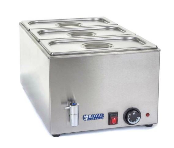 Bain-Marie mieten – Wasserbad-Wärmetheke 1/3 GN Edelstahl, 3 Behälter, bis 95 °C – 4