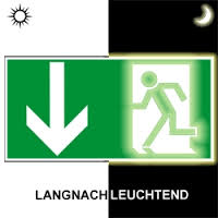 Notausgangsschild mieten - Fluchtweg-Beschilderung, lang nachleuchtend