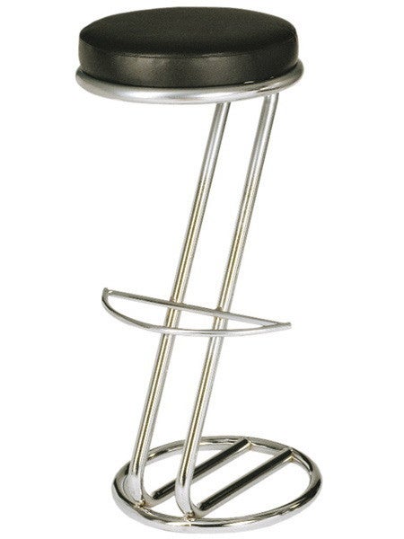 Barhocker Zeta mieten – Designer-Barhocker schwarz, Kunstleder & Chrom