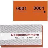 Doppelnummern / Garderobenmarken kaufen – 100 Stück pro Block, perforiert