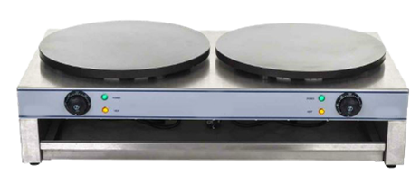 Doppel-Crêpes-Maker mieten – Elektro-Crêpeseisen 2-platzig, 2x 3000 W, Edelstahl