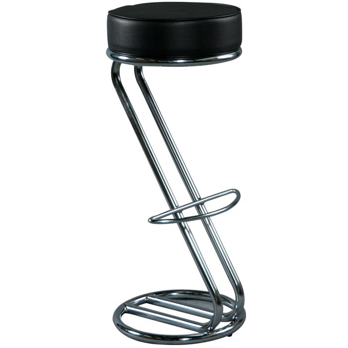 Barhocker Zeta mieten – Designer-Barhocker schwarz, Kunstleder & Chrom – 2
