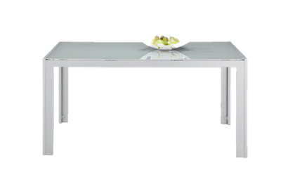 Bankett-Tisch mieten – wetterfester Eventtisch 140 cm, Alu & Hartglas – 2