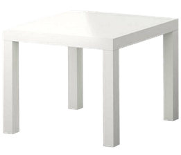 Beistelltisch mieten – Couchtisch / Loungetisch weiß für den Innenbereich
