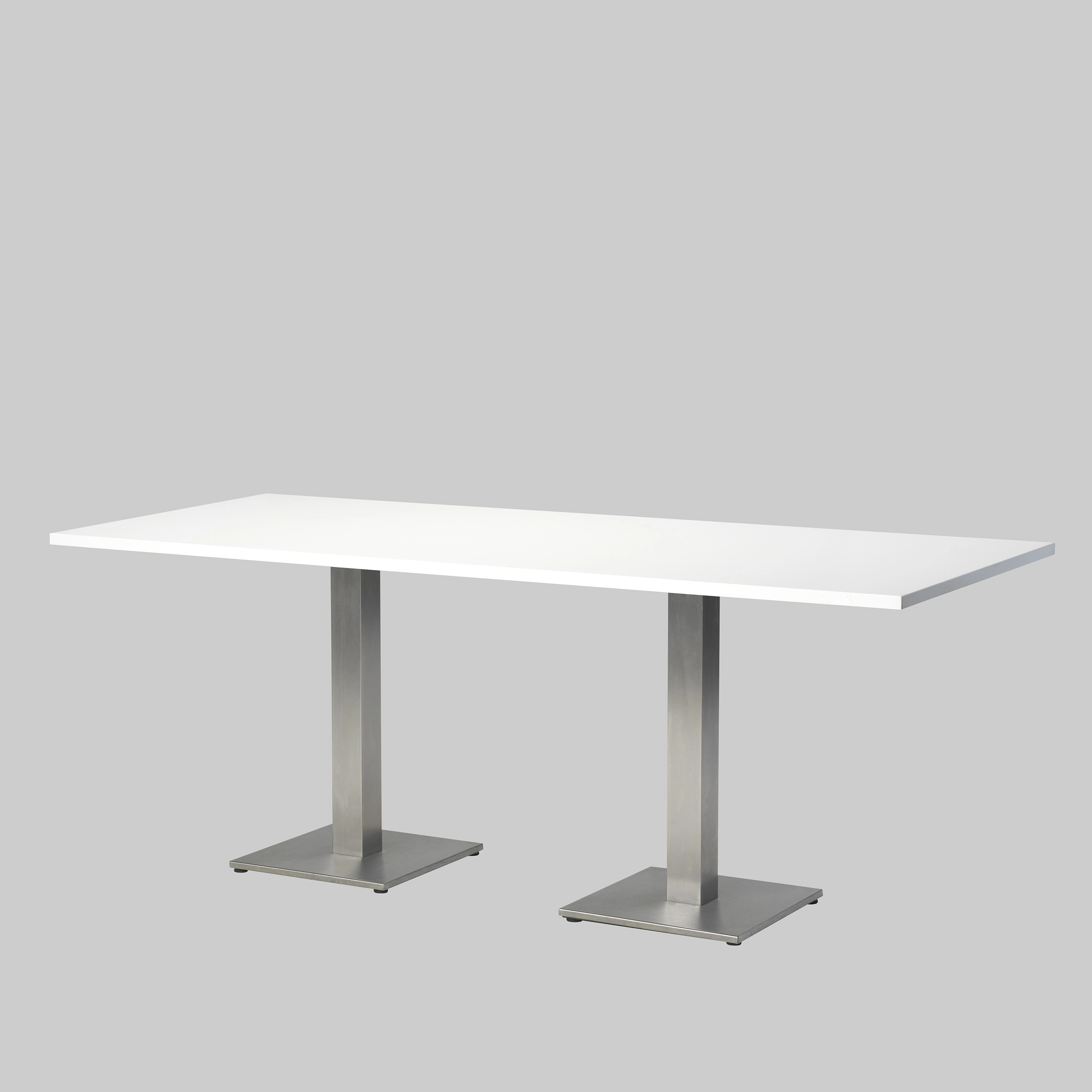 Sitztisch 2-MEET-YOU 195×80 Weiss / Edelstahl mieten bei ADEXPO