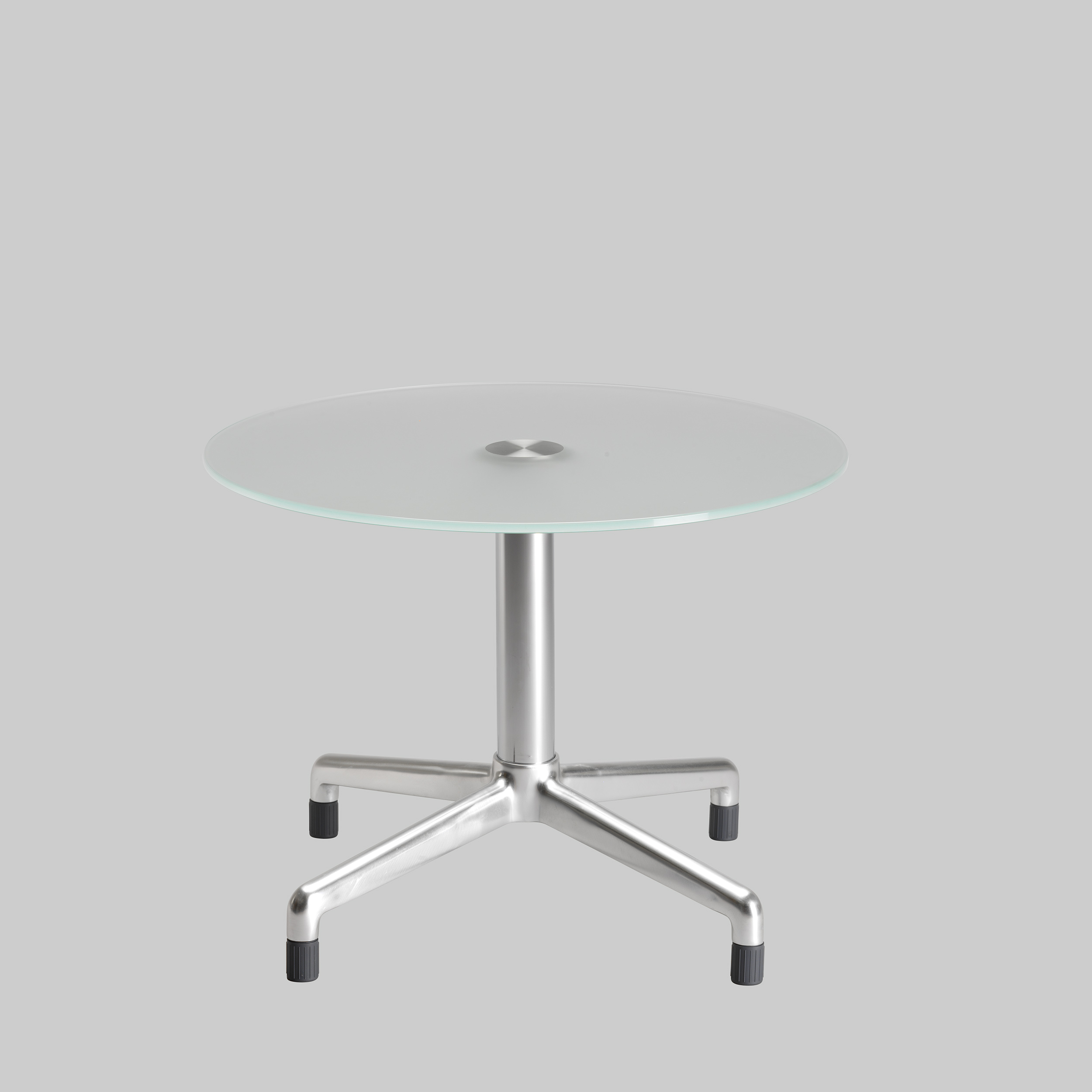 Beistelltisch SPLASH Ø65 Glas satiniert / Aluminium mieten bei ADEXPO