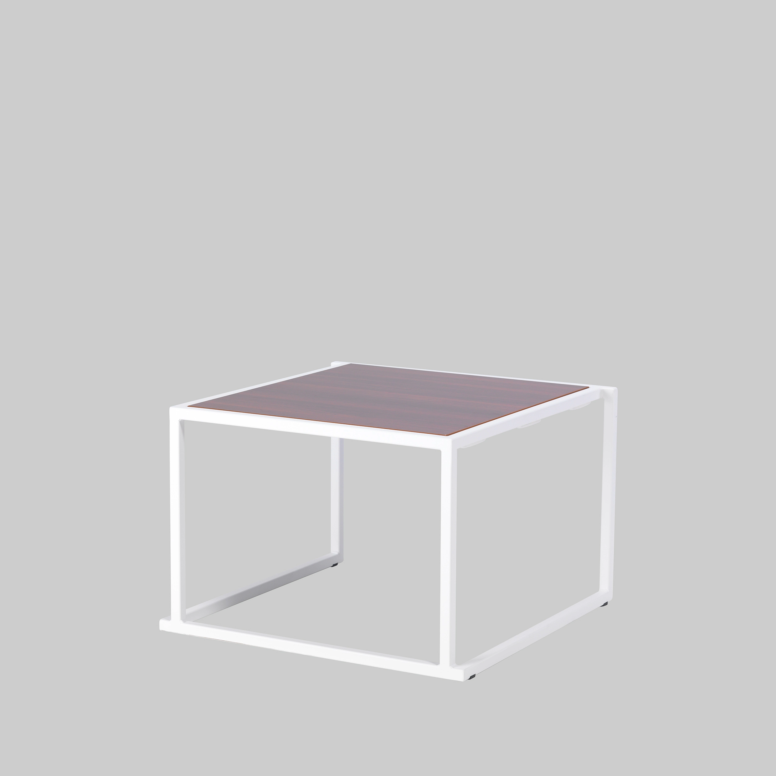Beistelltisch QUADRUM 60×60 Nussbaum / Weiss mieten bei ADEXPO