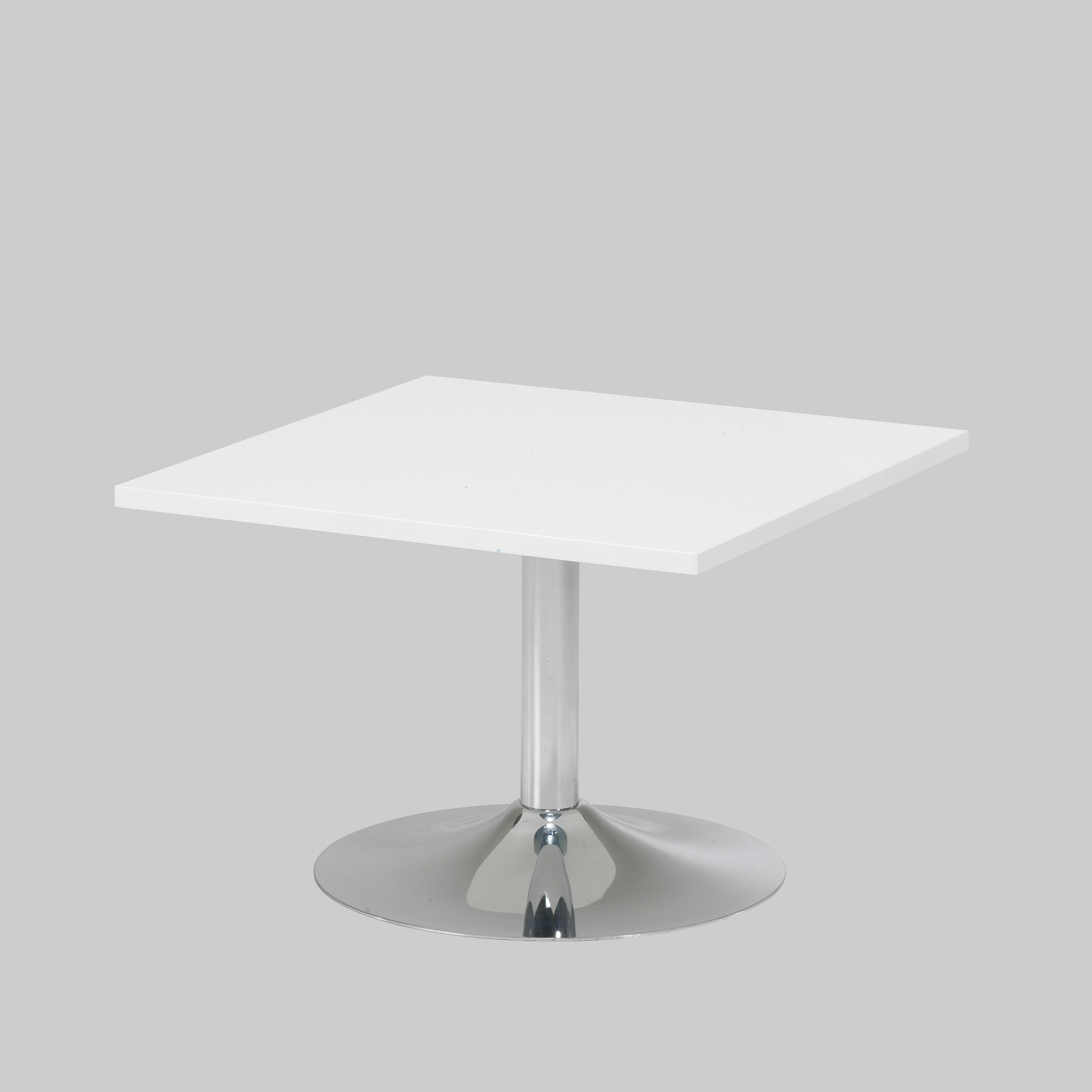 Beistelltisch TROMPET 65×65 Weiss / Chrom mieten bei ADEXPO