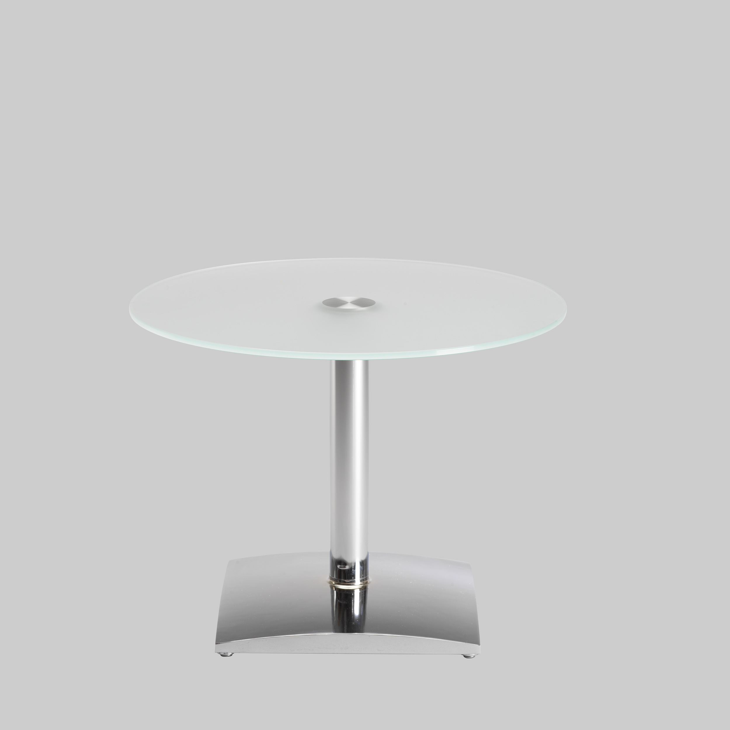 Beistelltisch TA60 Ø80 Glas satiniert / Chrom mieten bei ADEXPO