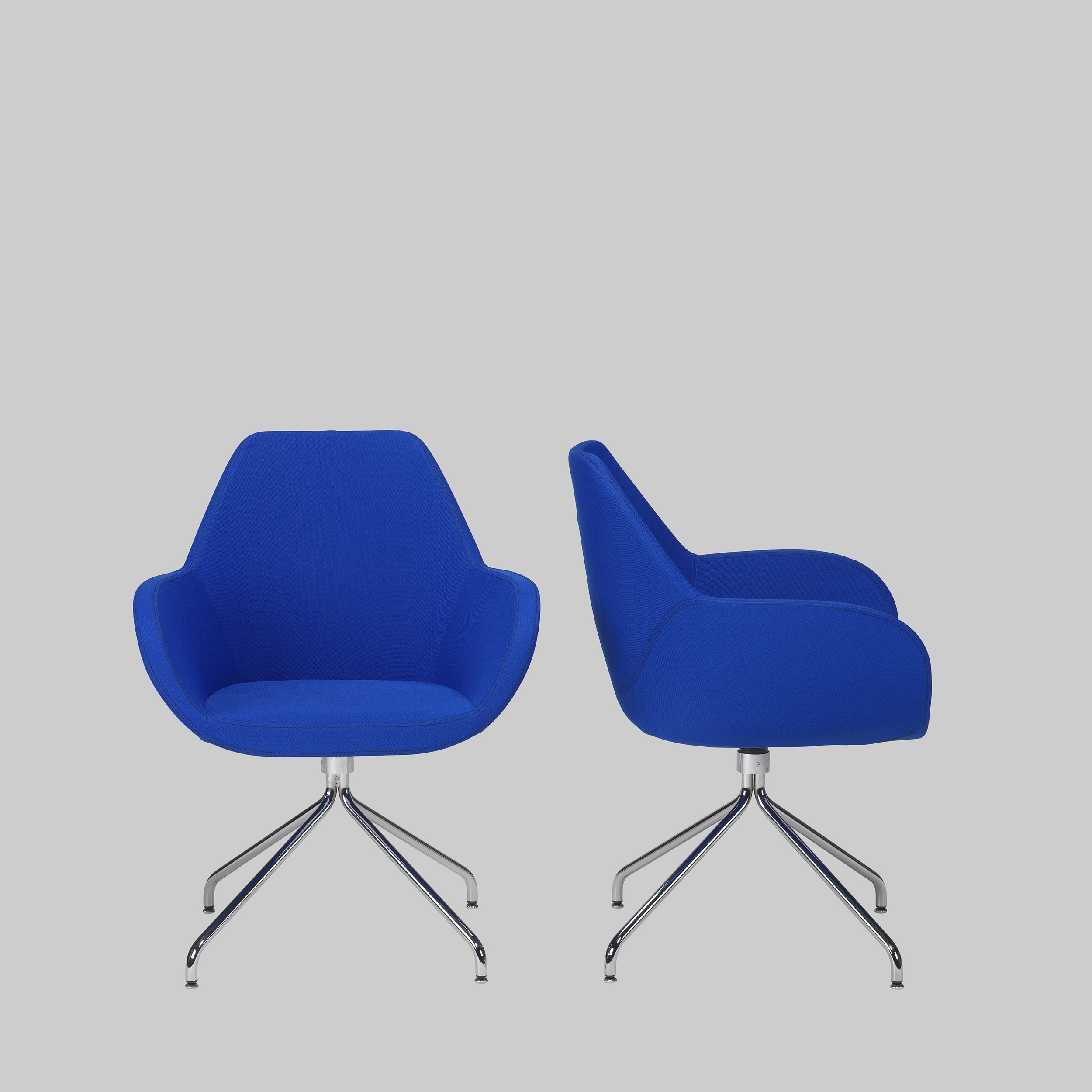 Sessel LOUVRE Blau / Chrom mieten bei ADEXPO