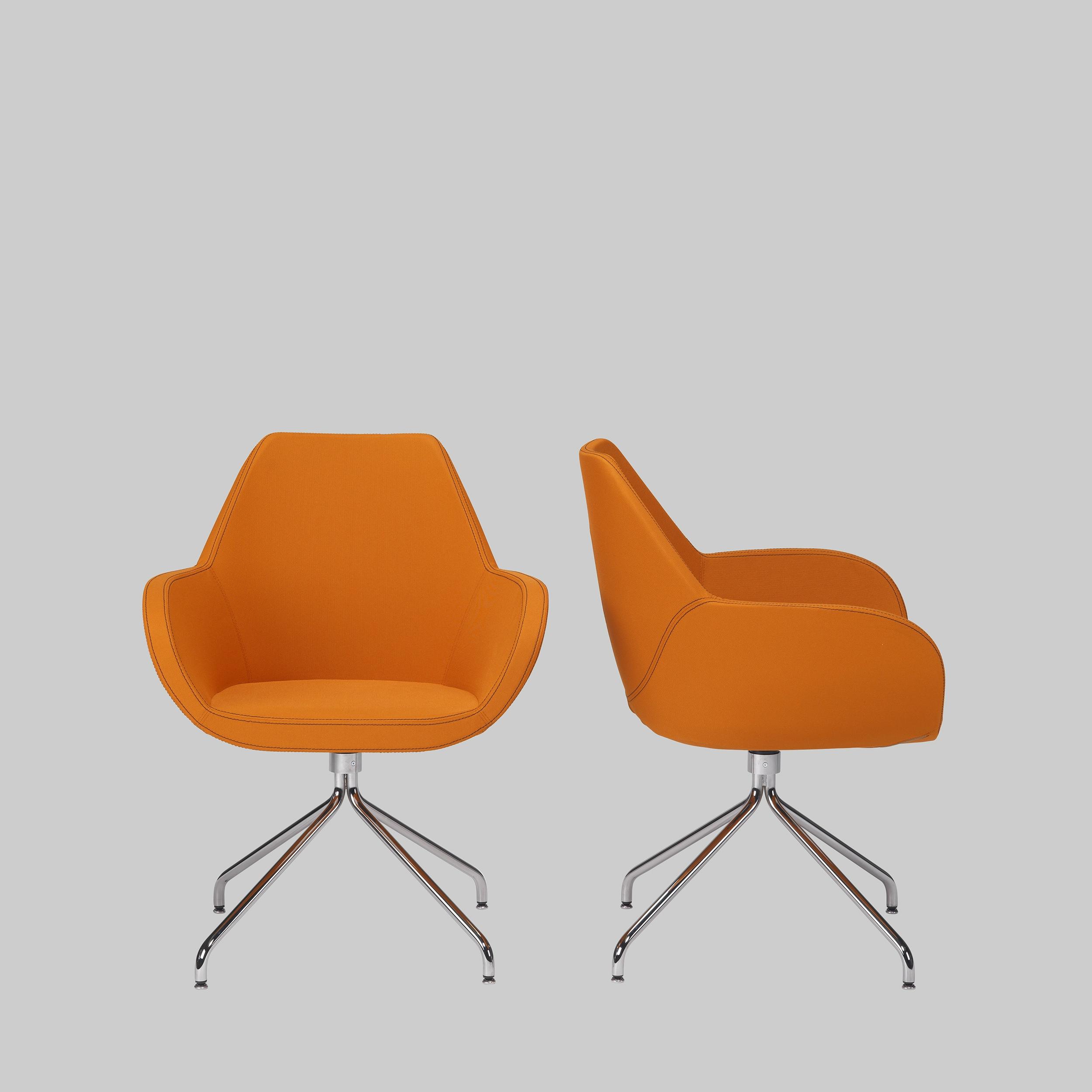 Sessel LOUVRE Orange / Chrom mieten bei ADEXPO