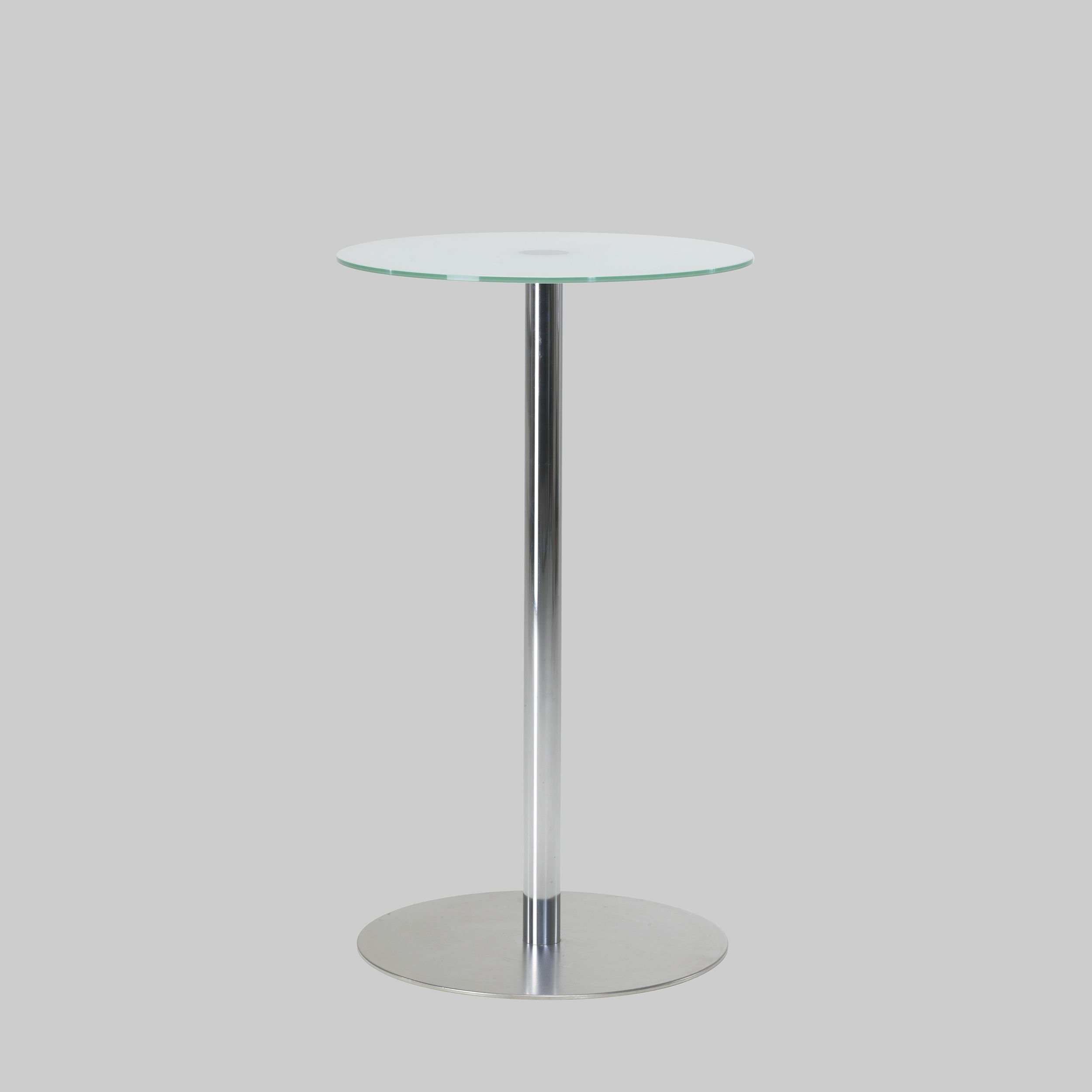 Stehtisch BRIO Ø65 Glas satiniert / Chrom mieten bei ADEXPO