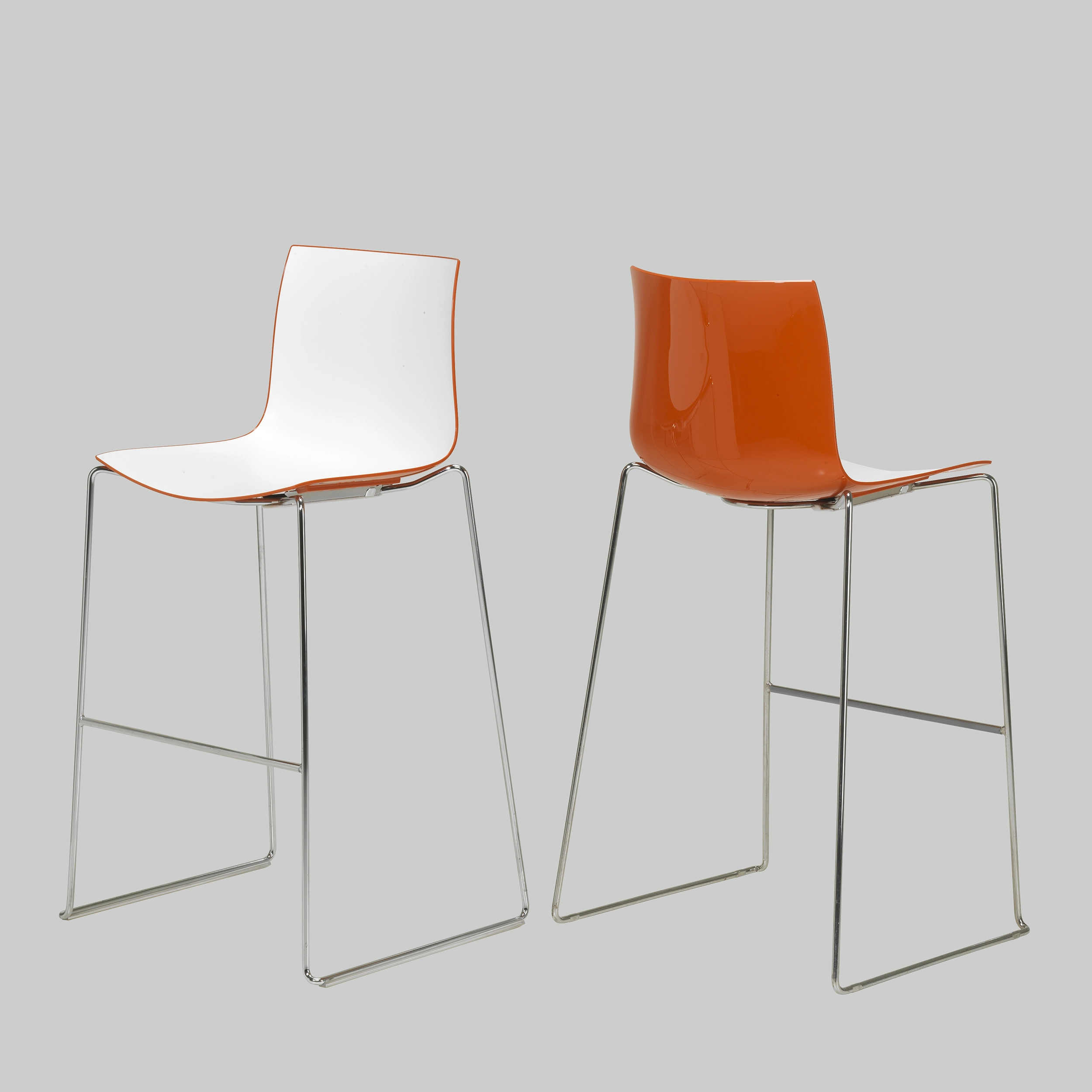 Barhocker CATIFA Weiss-Orange / Chrom mieten bei ADEXPO