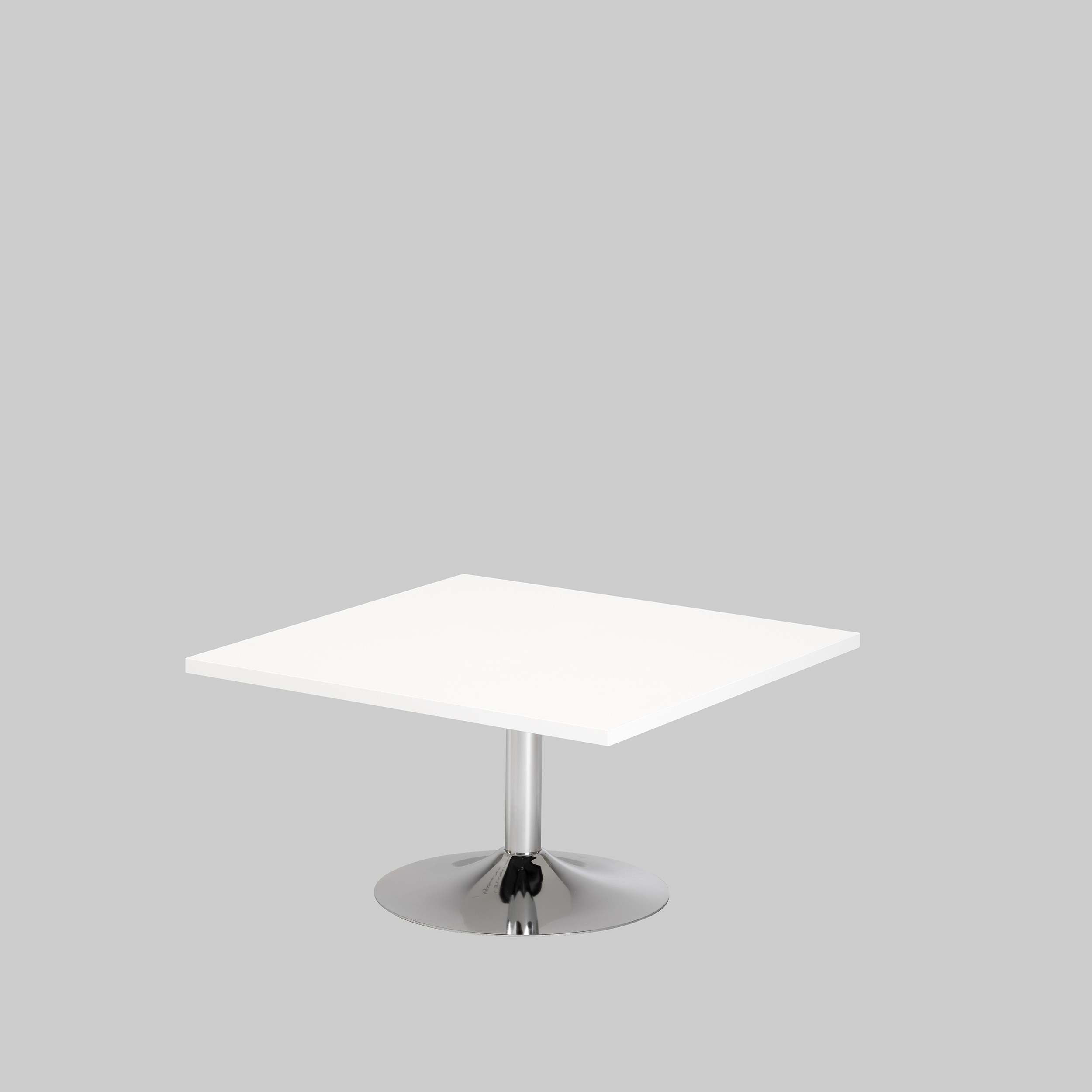 Beistelltisch TROMPET 80×80 Weiss / Chrom mieten bei ADEXPO
