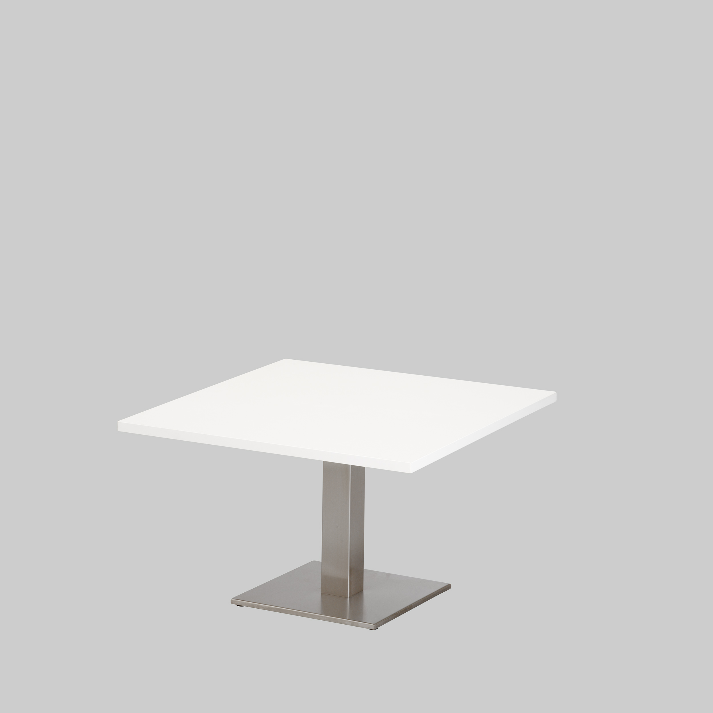 Beistelltisch SQUARE 70×70 Weiss / Edelstahl mieten bei ADEXPO
