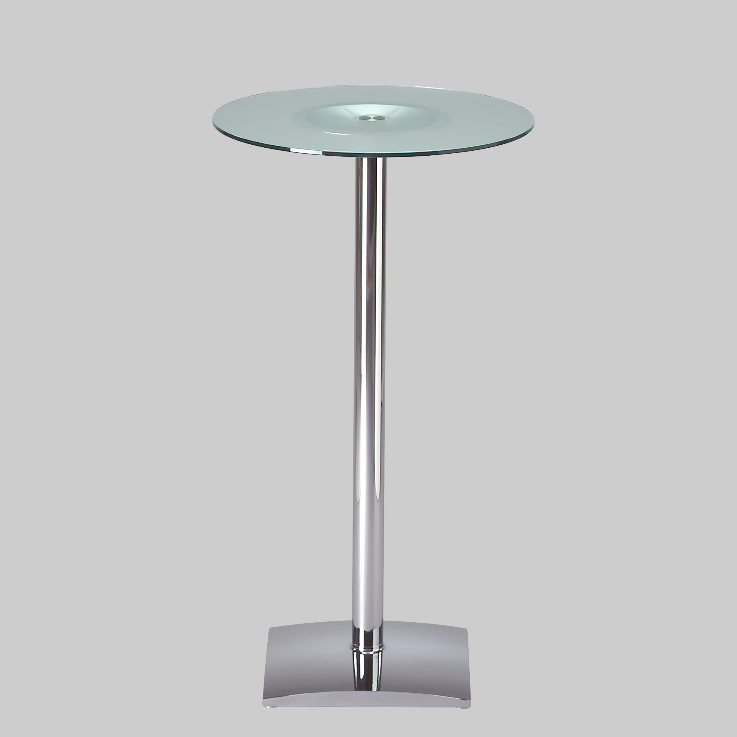 Stehtisch TA60 Ø80 Glas satiniert / Chrom mieten bei ADEXPO