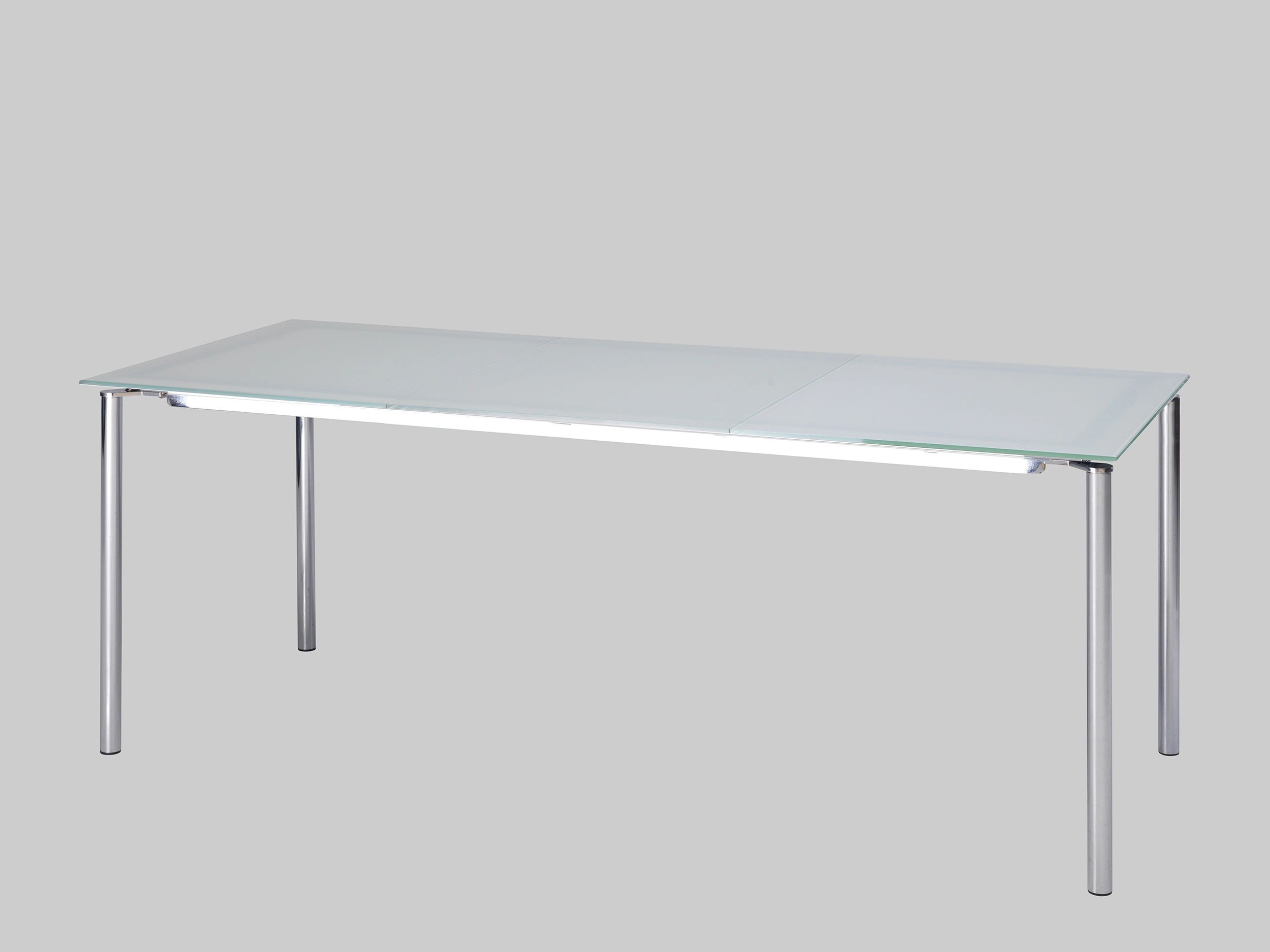 Sitztisch ANGEL 195×80 Glas satiniert / Chrom mieten bei ADEXPO