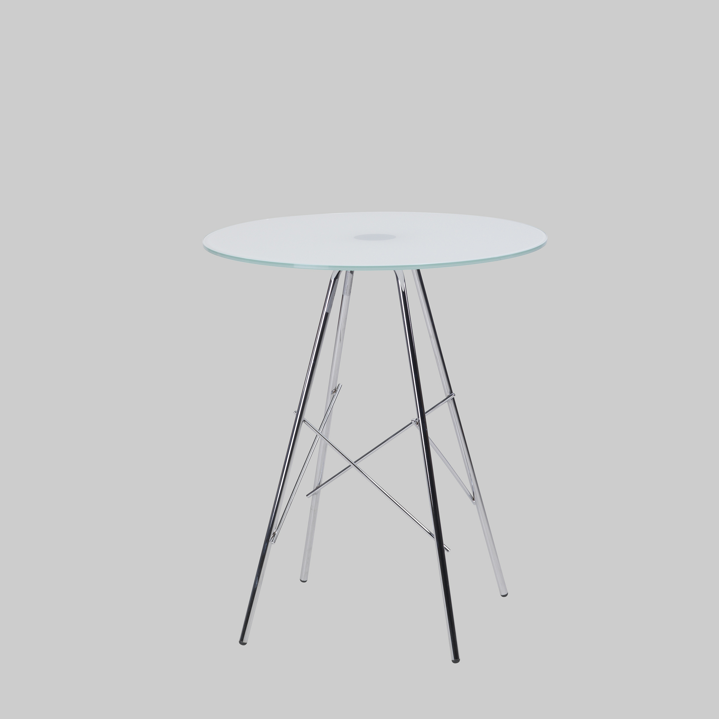 Sitztisch BREAK Ø65 Glas satiniert / Chrom mieten bei ADEXPO
