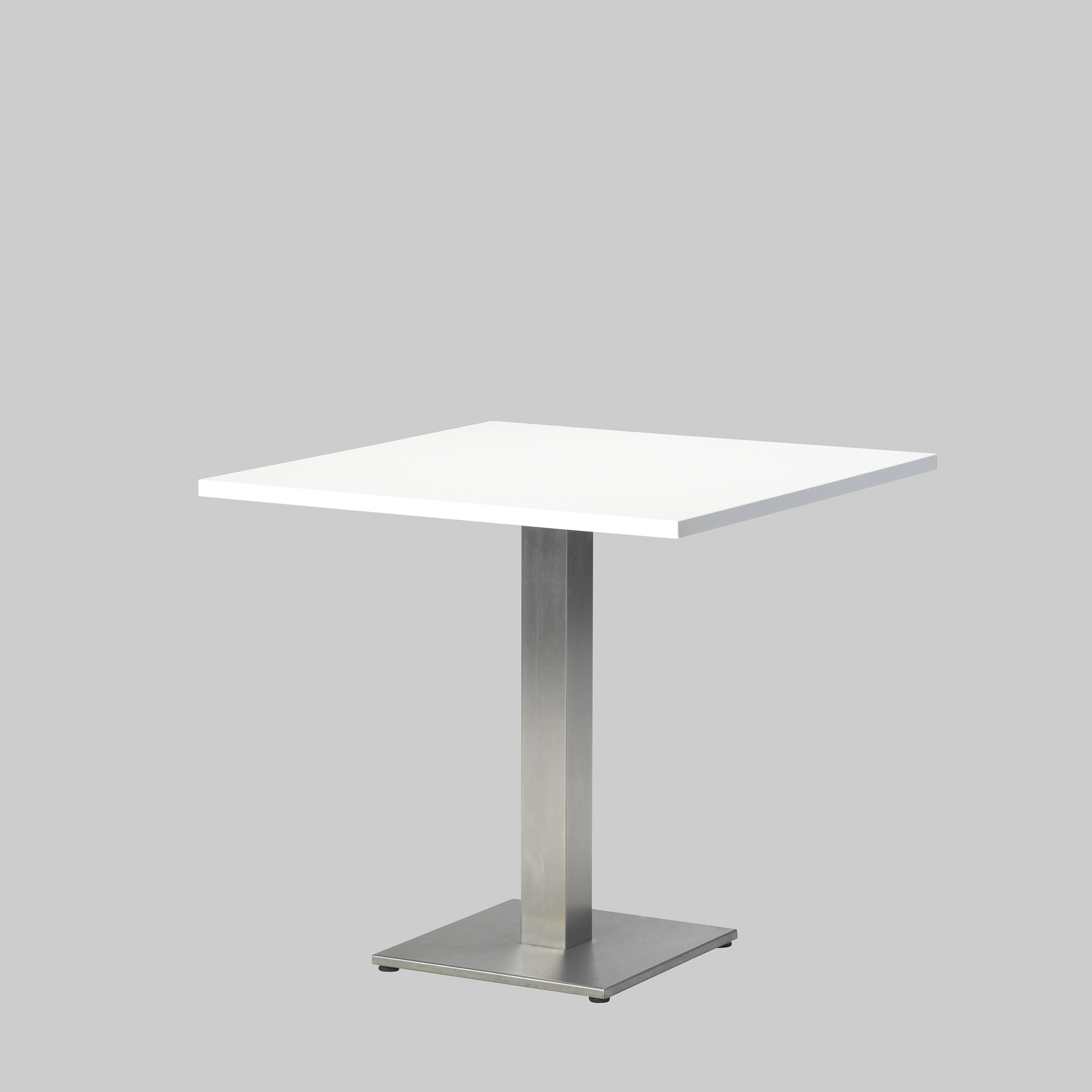 Sitztisch 2-MEET-YOU 80×80 Weiss / Edelstahl mieten bei ADEXPO